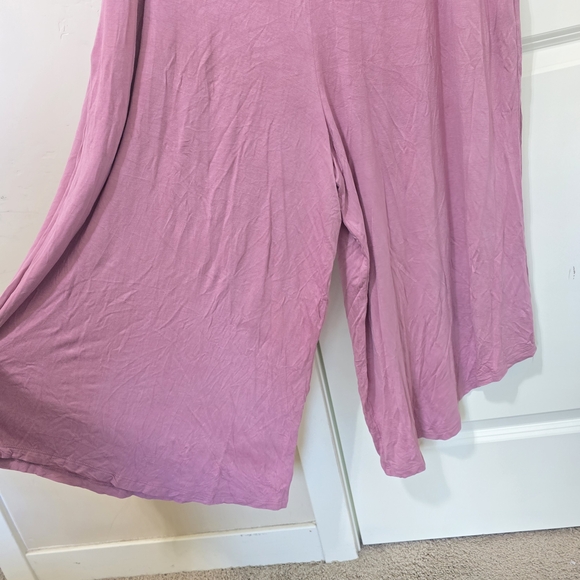 Ecothread Sustainable Mauve Pink Wide Leg Jumpsuit Romper NWT Large Boho Harem - Picture 3 of 11